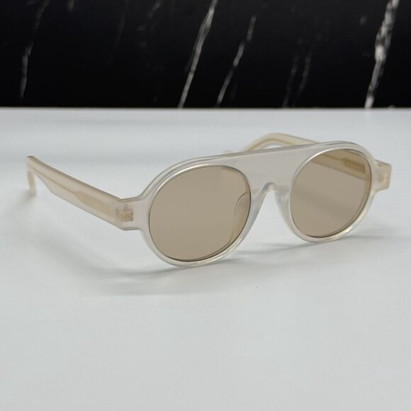 NEW LW40020F 21E LOEWE SUNGLASSES WHITE BROWN ROUND EYEWEAR LOEWE - Picture 5 of 11